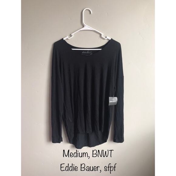 Eddie Bauer Black Celestial V-Neck Long Sleeved Flowy Tunic - Picture 1 of 1
